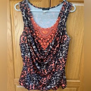 Animal print top. Size Large